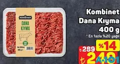 KOMBİNET DANA KIYMA 400 G fiyat ve kampanya bilgisi